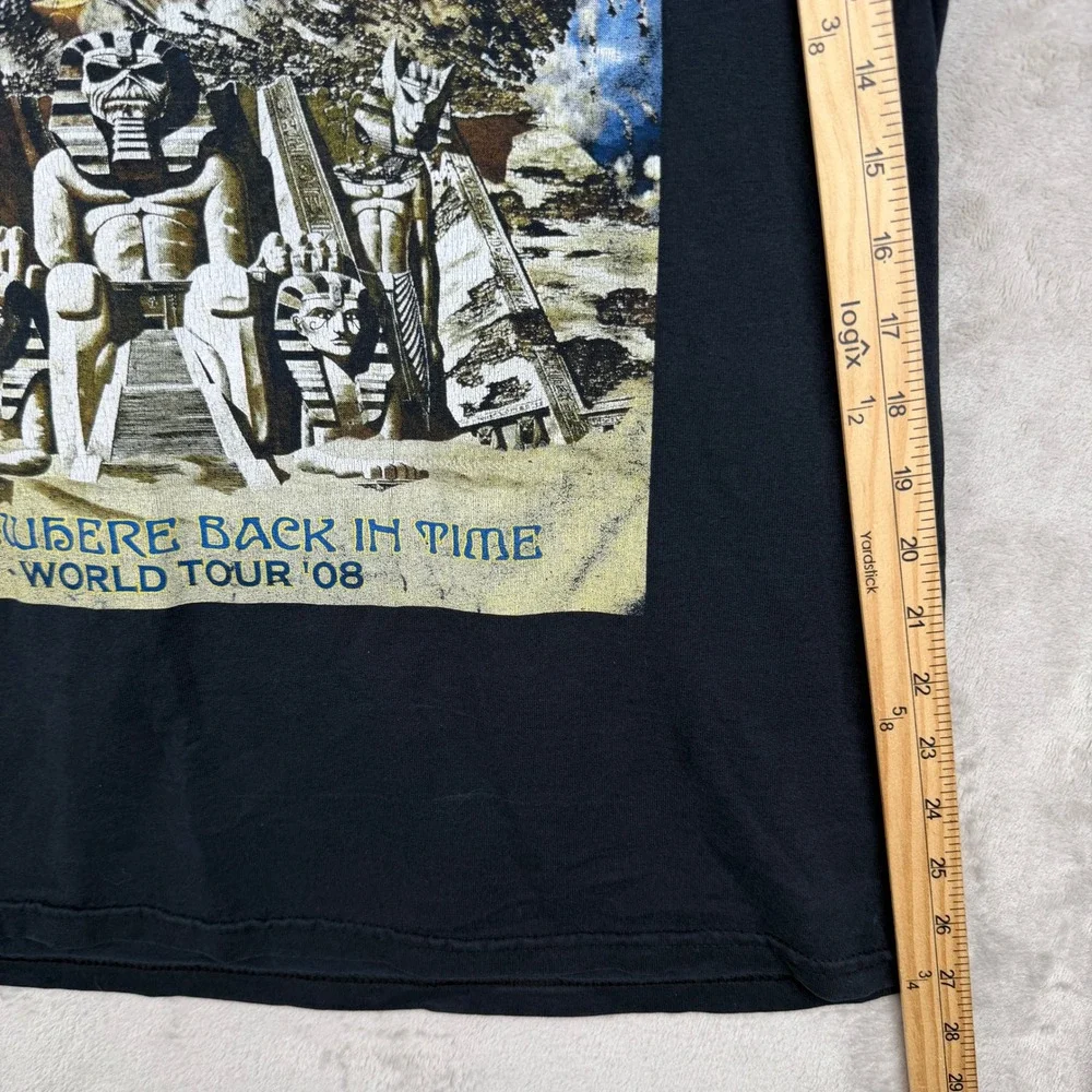 Iron Maiden Somewhere Back In Time World Tour 08 Graphic T-Shirt Black Mens L